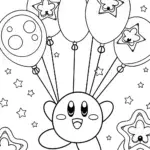 Kirby’s Galactic Balloon Festival Coloring Page