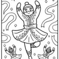 Ninja Shadow Dance Coloring Page