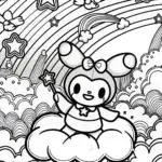 Kuromi’s Dreamy Cloud Adventure Coloring Page