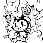 Kuromi’s Dreamy Scavenger Hunt Coloring Page