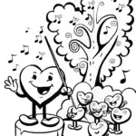 Heart in Harmony Coloring Page