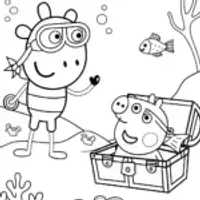 Peppa Pig’s Underwater Treasure Hunt Coloring Page