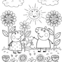 Peppa Pig’s Enchanted Garden Adventure Coloring Page