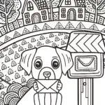 Puppy Mail Adventure Coloring Page