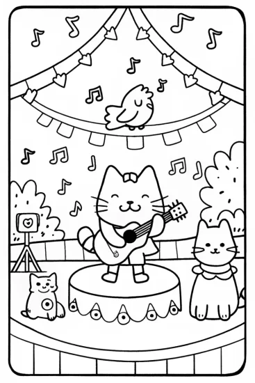 A coloring page of Hearts of Harmony Coloring Page