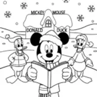 Mickey Mouse and Friends Christmas Coloring Page