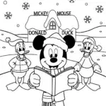 Mickey Mouse and Friends Christmas Coloring Page