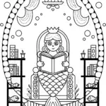 The Enchanted Mermaid’s Library Coloring Page
