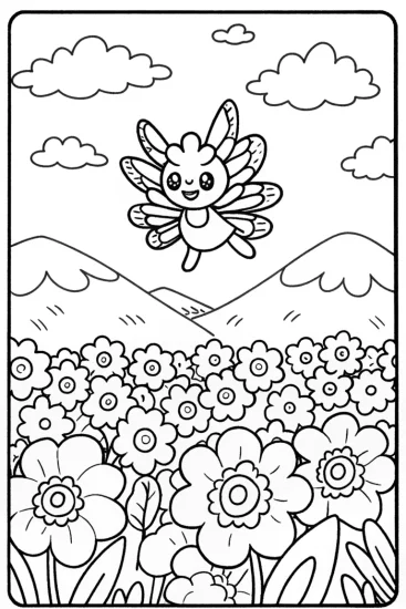 A coloring page of Shaymin Sky Forme Coloring Page