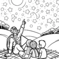 Captain America Stargazing Coloring Page