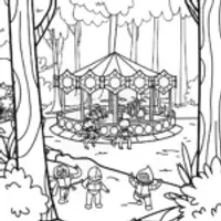 Ninja Forest Carnival Coloring Page