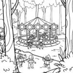 Ninja Forest Carnival Coloring Page