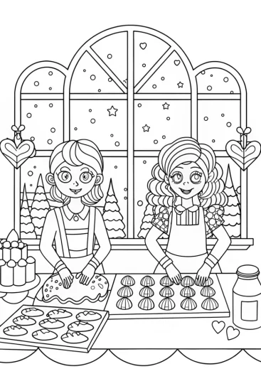 A coloring page of Rainbow High Baking Adventure Coloring Page