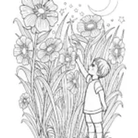 Summer Adventure with Fireflies Coloring Page