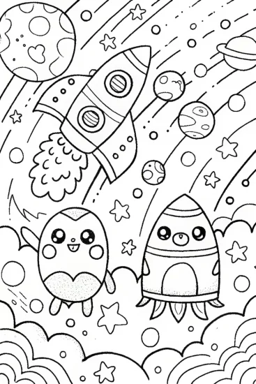 A coloring page of Squishmallow Space Explorers Coloring Page