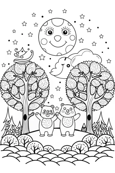 A coloring page of Care Bear Starry Night Adventure Coloring Page