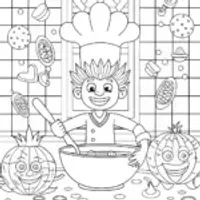 Goku’s Culinary Adventure Coloring Page