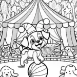 Puppy Under the Big Top Coloring Page