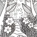 Kirby’s Magical Forest Adventure Coloring Page