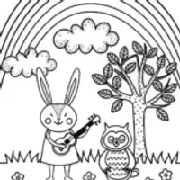 Rainbow Music Festival Coloring Page