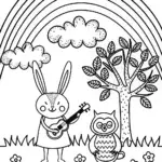 Rainbow Music Festival Coloring Page