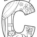 Charming Cat Café Coloring Page