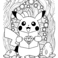 Pikachu’s Magical Treasure Hunt Coloring Page