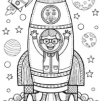 Blippi’s Silly Space Adventure Coloring Page