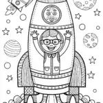 Blippi’s Silly Space Adventure Coloring Page