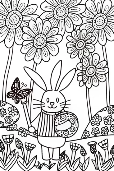 A coloring page of Banban’s Garden Symphony Coloring Page