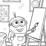Minion’s Magical Art Studio Coloring Page