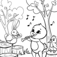 Chick’s Musical Adventure Coloring Page