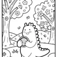 Godzilla’s Forest Jam Session Coloring Page