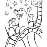 Godzilla’s Galactic Roller Coaster Ride Coloring Page