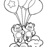 Care Bear’s Dreamy Balloon Ride Coloring Page