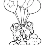 Care Bear’s Dreamy Balloon Ride Coloring Page