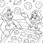 Mario and Luigi’s Space Bakery Adventure Coloring Page