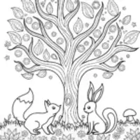 Whimsical Woodland Friends Coloring Page