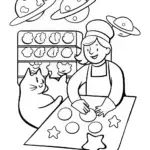 Gabby’s Cosmic Cat Bakery Coloring Page