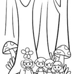 Bratz Dolls at the Enchanted Fashion Forest Coloring Page