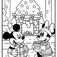 Mickey Mouse Christmas Eve Coloring Page