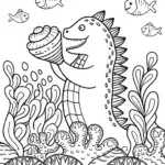 Godzilla’s Underwater Symphony Coloring Page