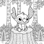 Stitch’s Quilt Adventure Coloring Page