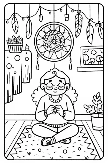 A coloring page of Mirabel’s Crafty Corner Coloring Page