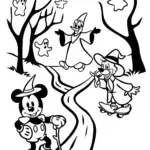 Mickey and Friends’ Haunted Halloween Adventure Coloring Page