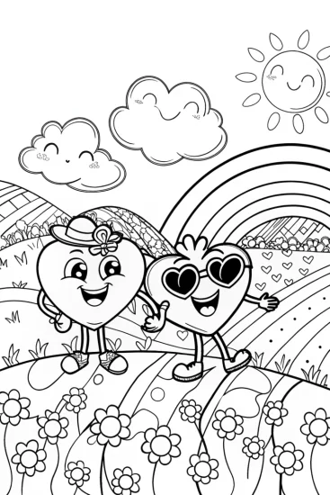 A coloring page of Heartfelt Expressions Coloring Page