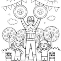 Captain America’s Shield Design Battle Coloring Page
