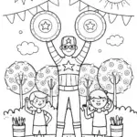 Captain America’s Shield Design Battle Coloring Page
