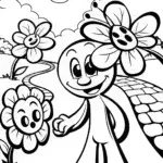 Huggy Wuggy’s Enchanted Garden Adventure Coloring Page