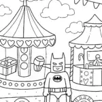 Batman at the Enchanted Mechanical Fair Coloring Page